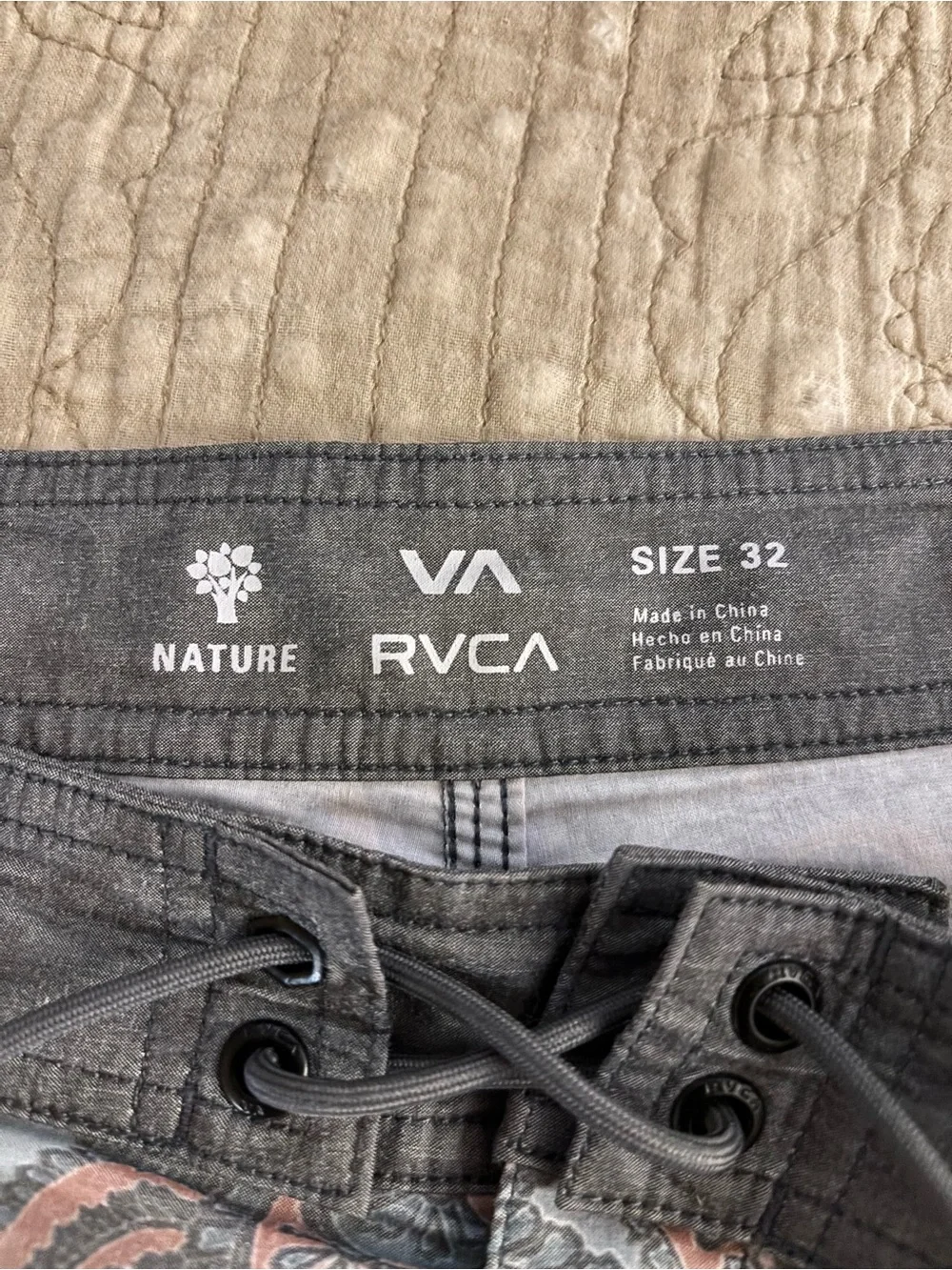 RVCA Men’s Gray & Rust Paisley Board Shorts